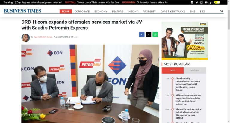 DRB-Hicom-expands-aftersales-services-market-via-JV-with-Saudi-s-Petromin-Express